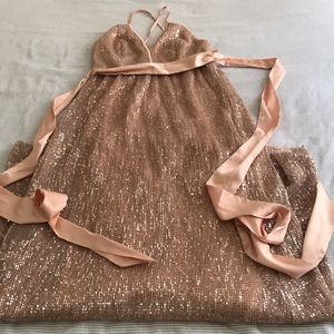 Gorgeous Pink floor length sequined Gown